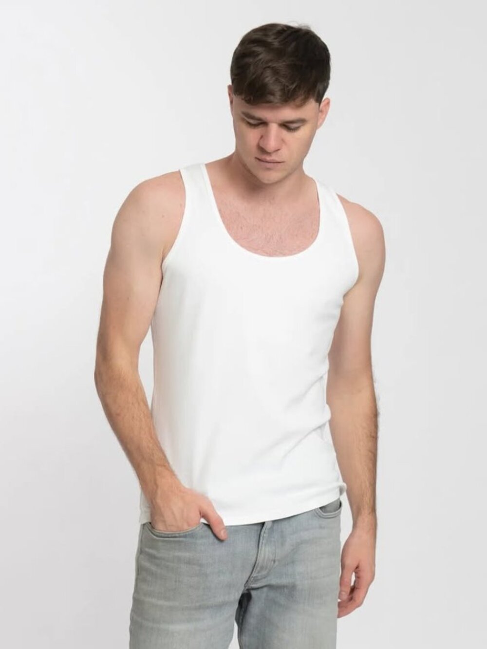 ayaecofashion Organic Pima Cotton Tank Top - White - Men's Size L